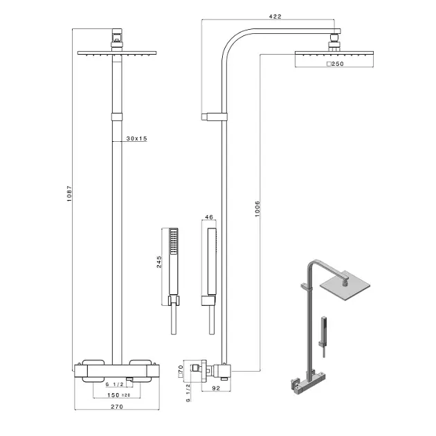 Sapho - Dimy - Zuhanyszett - DM322BL – 2. kép