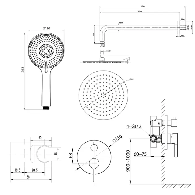 Sapho - Iconic - Zuhanyszett - AF042B-01 – 2. kép