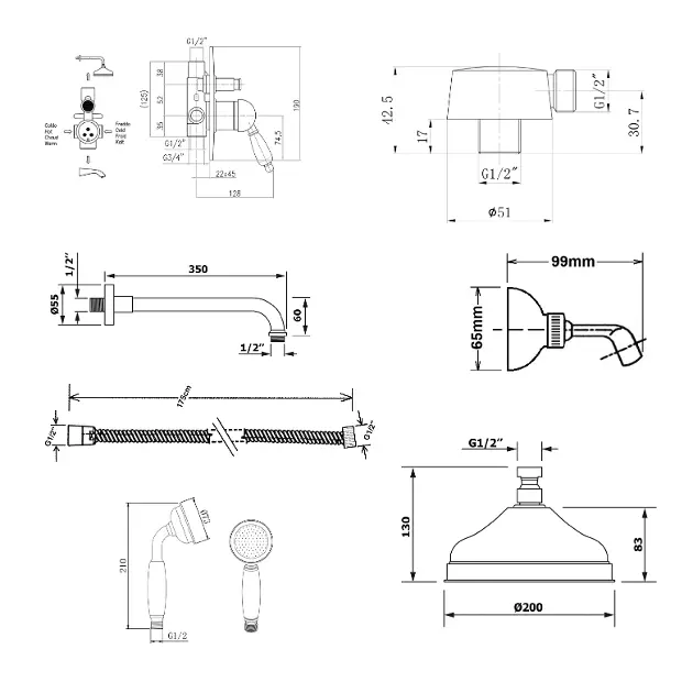 Sapho - Kirké - Zuhanyszett - KI42BB-01 – 2. kép