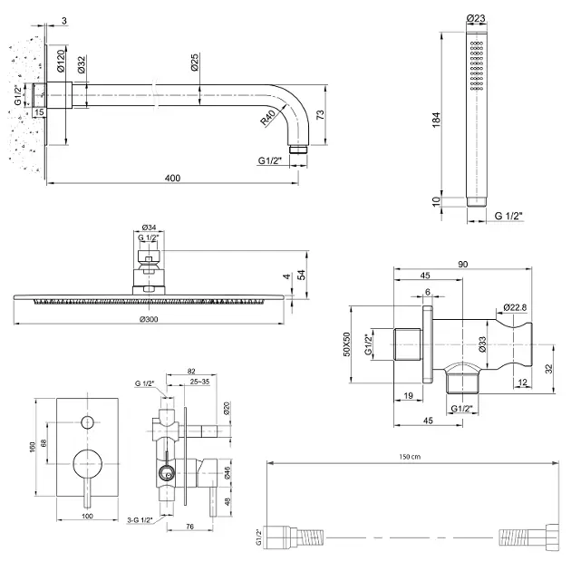 Sapho - Minimal - Zuhanyszett - MI042-01 – 2. kép