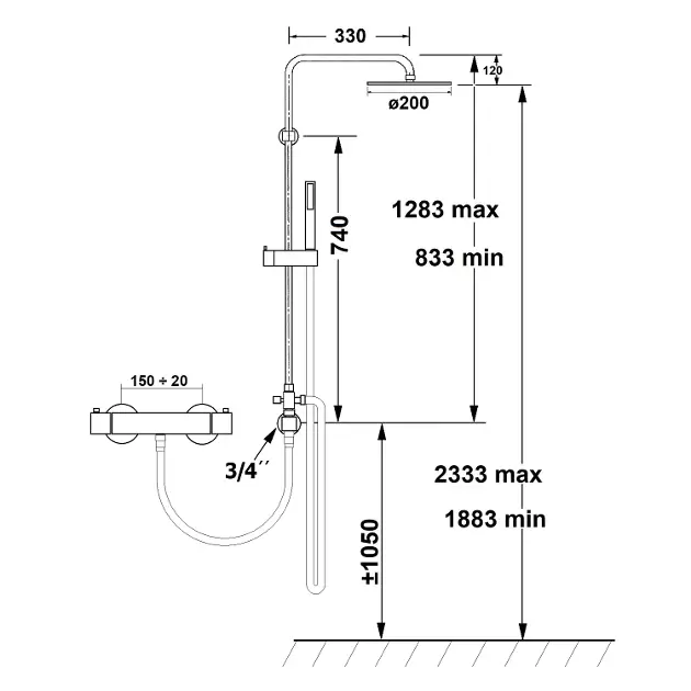Sapho - Reitano Rubinetteria Airtech - Zuhanyszett - 990E – 2. kép
