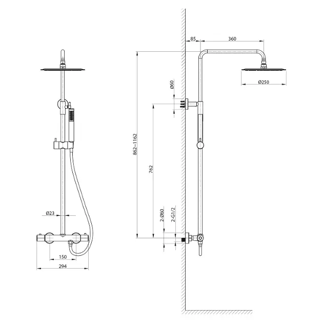 Sapho - Showers - Zuhanyszett - KU139GB – 2. kép