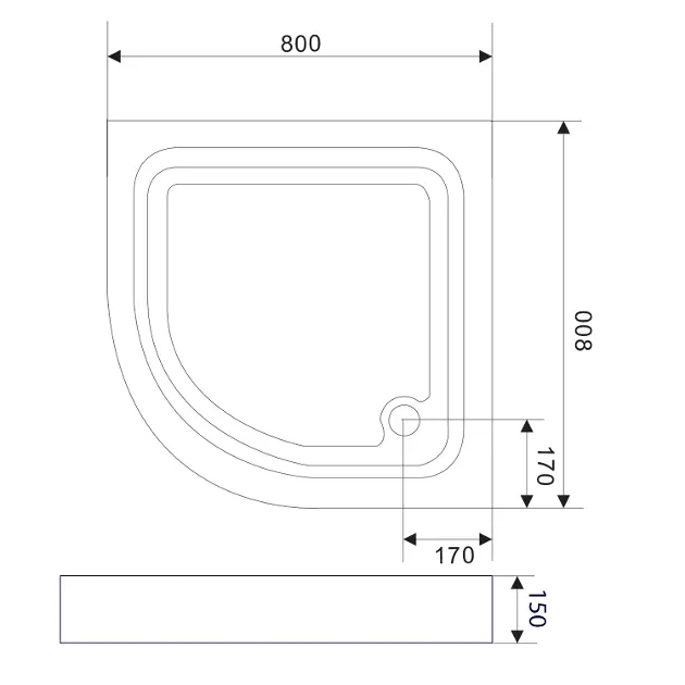 Aqualine - Shower trays - Zuhanytálca betét - BTTR80 – 2. kép