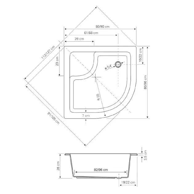 Aqualine - Shower trays - Zuhanytálca betét - C83 – 2. kép