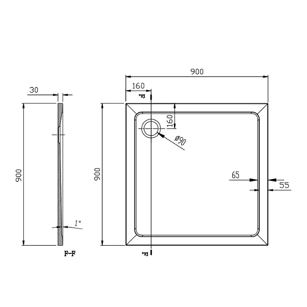Aqualine - Shower trays - Zuhanytálca betét - PQ009 – 2. kép