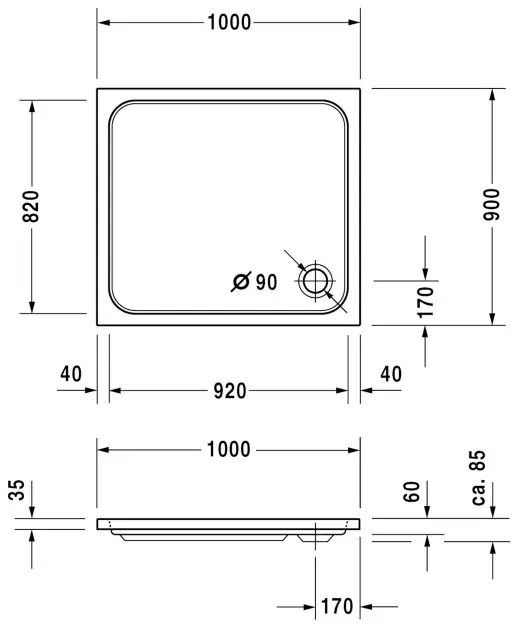 Duravit - D-Code - Zuhanytálca betét - 720107000000000 – 2. kép