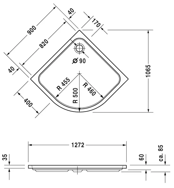 Duravit - D-Code - Zuhanytálca betét - 720108000000000 – 2. kép