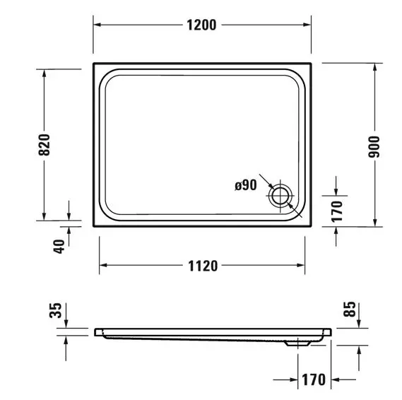 Duravit - D-Code - Zuhanytálca betét - 720255000000001 – 2. kép