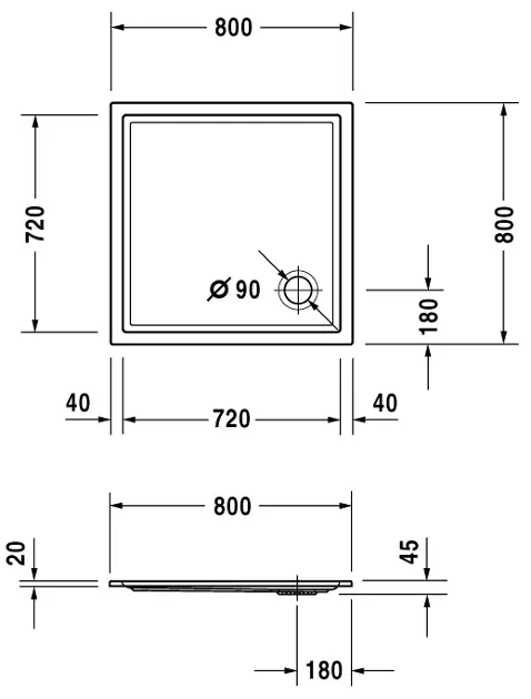 Duravit - Starck Slimline - Zuhanytálca betét - 720114000000000 – 2. kép