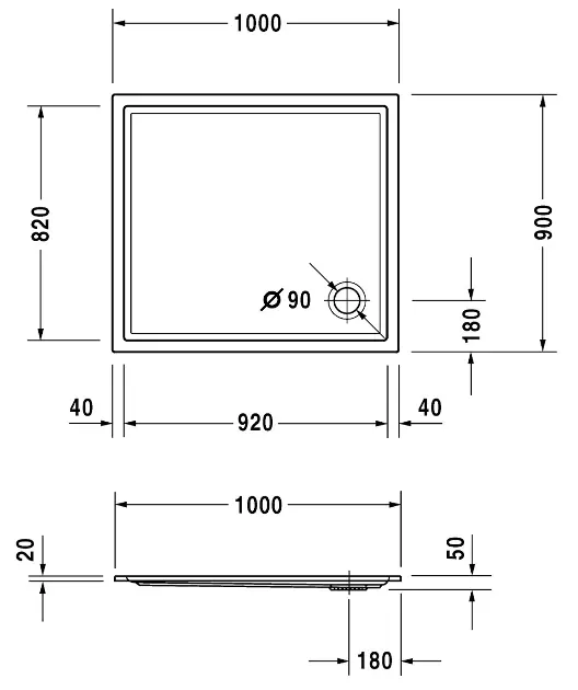 Duravit - Starck Slimline - Zuhanytálca betét - 720120000000001 – 2. kép
