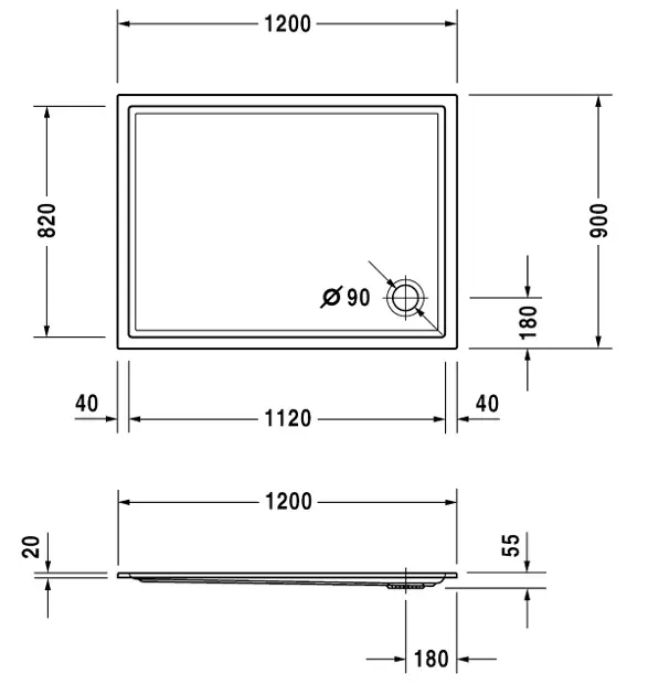 Duravit - Starck Slimline - Zuhanytálca betét - 720122000000001 – 2. kép