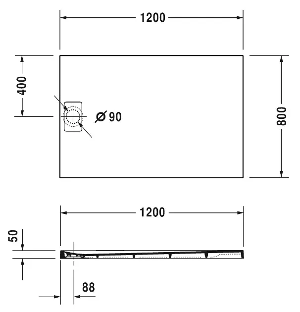 Duravit - Stonetto - Zuhanytálca betét - 720148680000000 – 2. kép