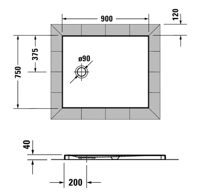 Duravit - Tempano - Zuhanytálca betét - 720191000000000 – 2. kép