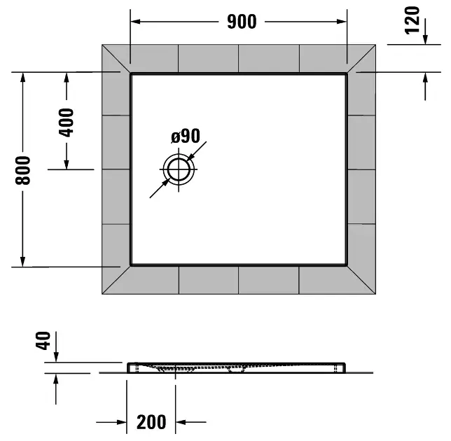Duravit - Tempano - Zuhanytálca betét - 720192000000001 – 2. kép