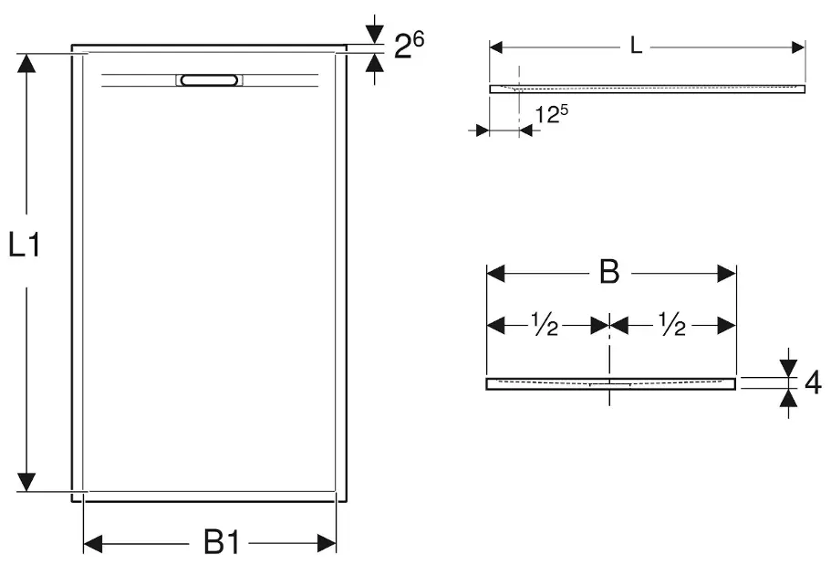 Geberit - Sestra - Zuhanytálca betét - 550.273.00.2 – 2. kép