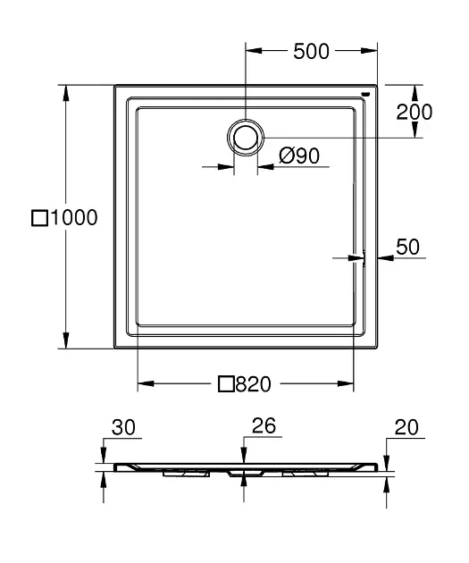 Grohe - Shower trays - Zuhanytálca betét - 39300000 – 2. kép