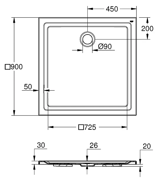 Grohe - Shower trays - Zuhanytálca betét - 39301000 – 2. kép