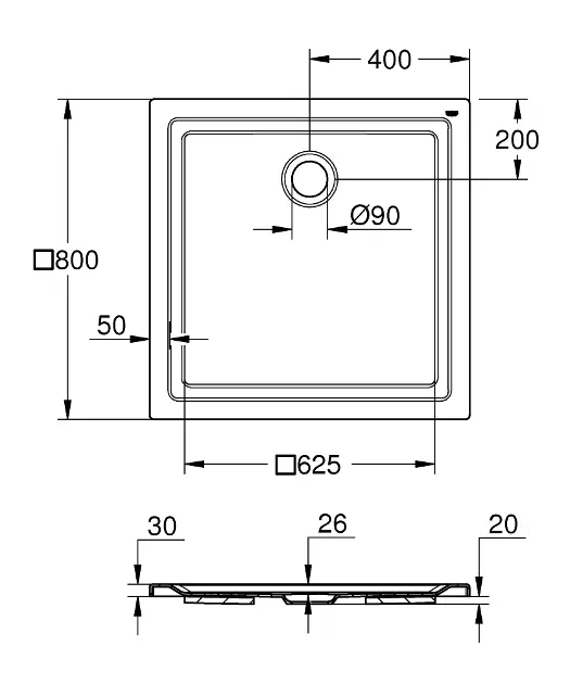 Grohe - Shower trays - Zuhanytálca betét - 39302000 – 2. kép