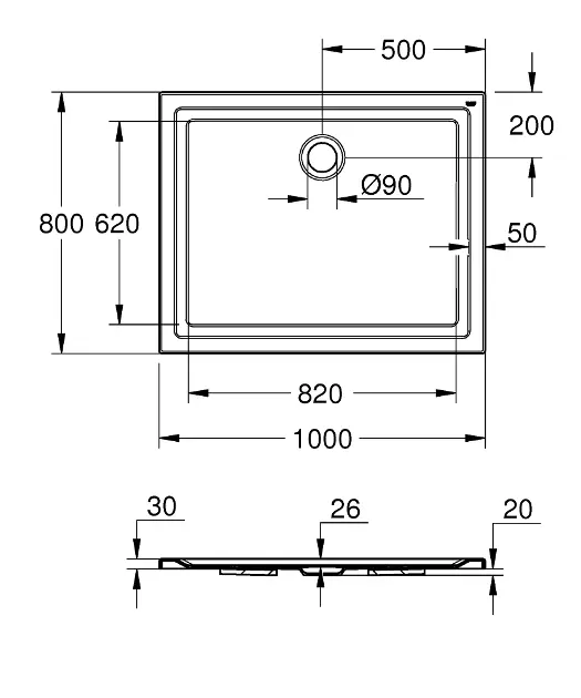 Grohe - Shower trays - Zuhanytálca betét - 39306000 – 2. kép