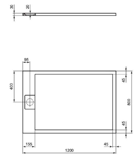 Ideal Standard - i.Life - Zuhanytálca betét - T5220FS – 2. kép