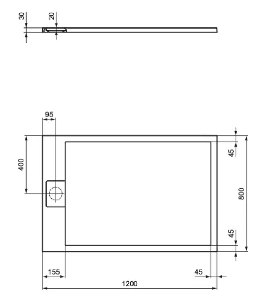 Ideal Standard - i.Life - Zuhanytálca betét - T5220FV – 2. kép