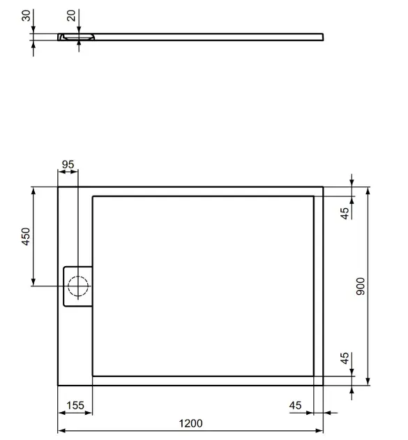 Ideal Standard - i.Life - Zuhanytálca betét - T5221FS – 2. kép