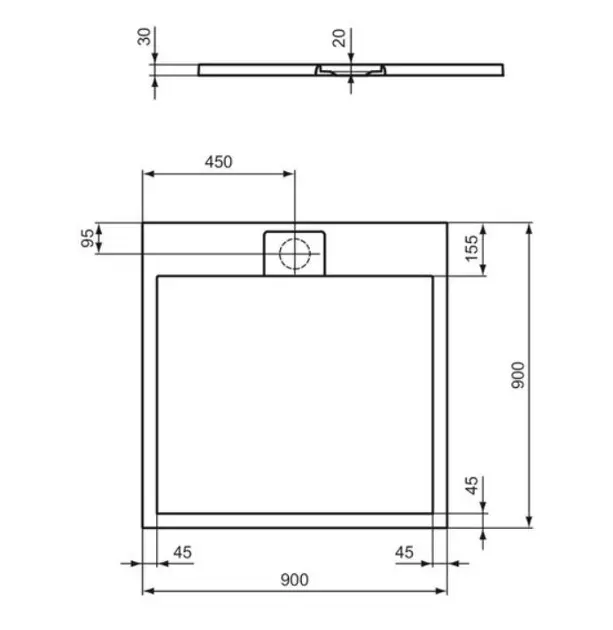 Ideal Standard - i.Life - Zuhanytálca betét - T5227FS – 2. kép