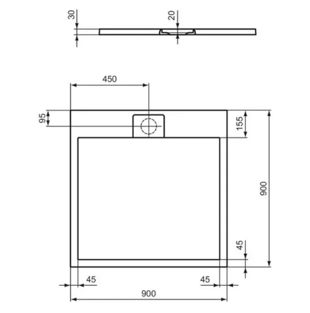 Ideal Standard - i.Life - Zuhanytálca betét - T5227FV – 2. kép