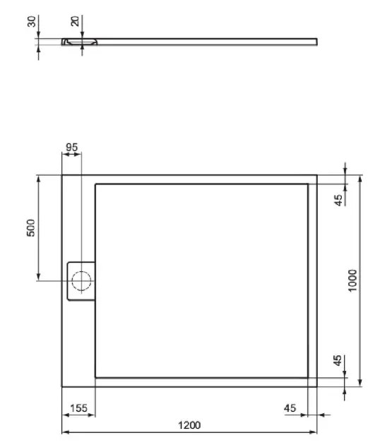 Ideal Standard - i.Life - Zuhanytálca betét - T5228FV – 2. kép