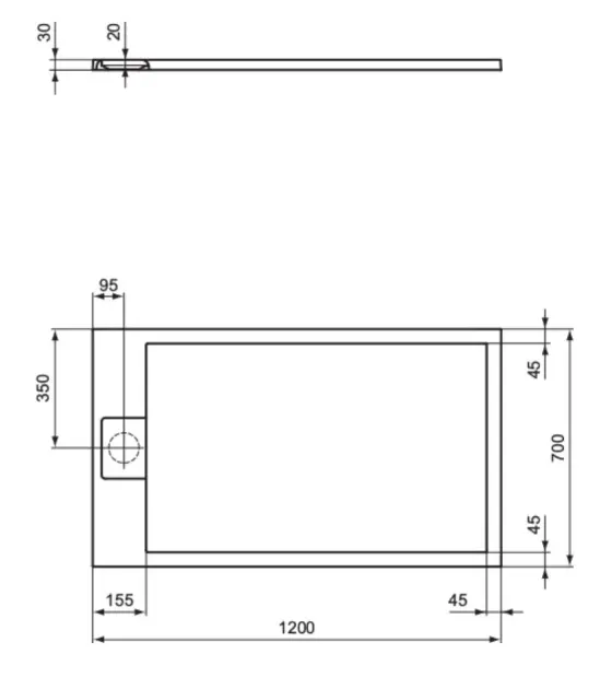 Ideal Standard - i.Life - Zuhanytálca betét - T5233FR – 2. kép