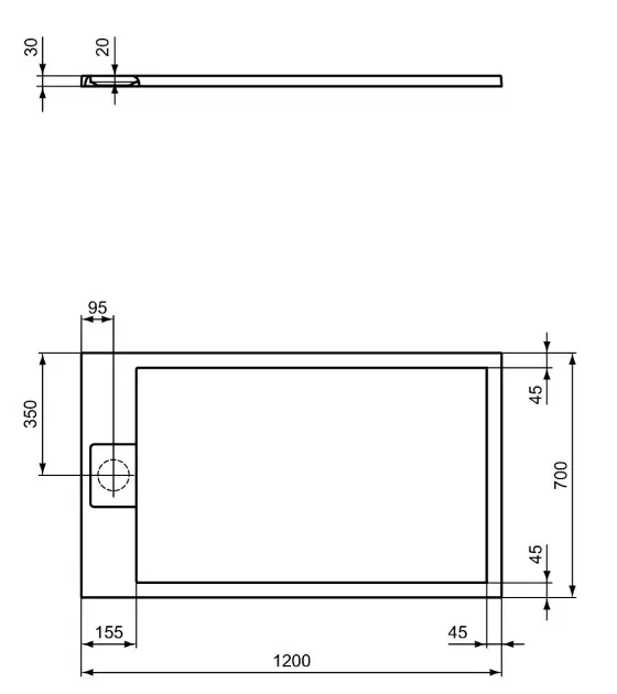 Ideal Standard - i.Life - Zuhanytálca betét - T5233FS – 2. kép