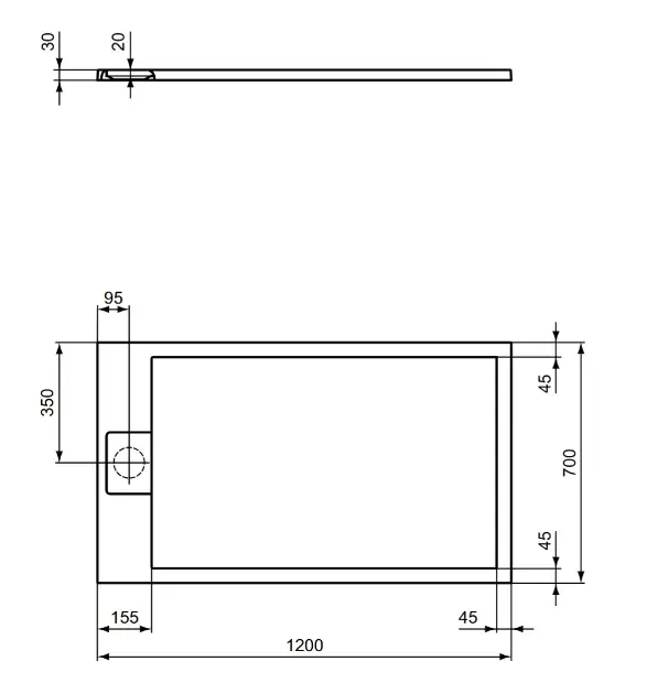 Ideal Standard - i.Life - Zuhanytálca betét - T5233FV – 2. kép