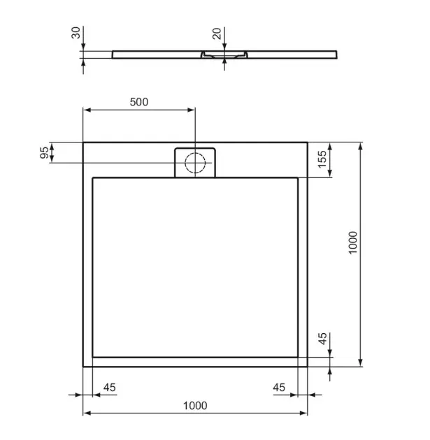 Ideal Standard - i.Life - Zuhanytálca betét - T5234FS – 2. kép