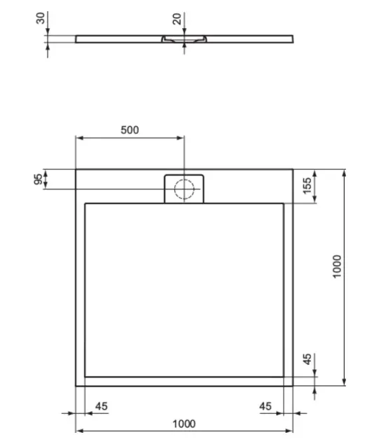 Ideal Standard - i.Life - Zuhanytálca betét - T5234FV – 2. kép