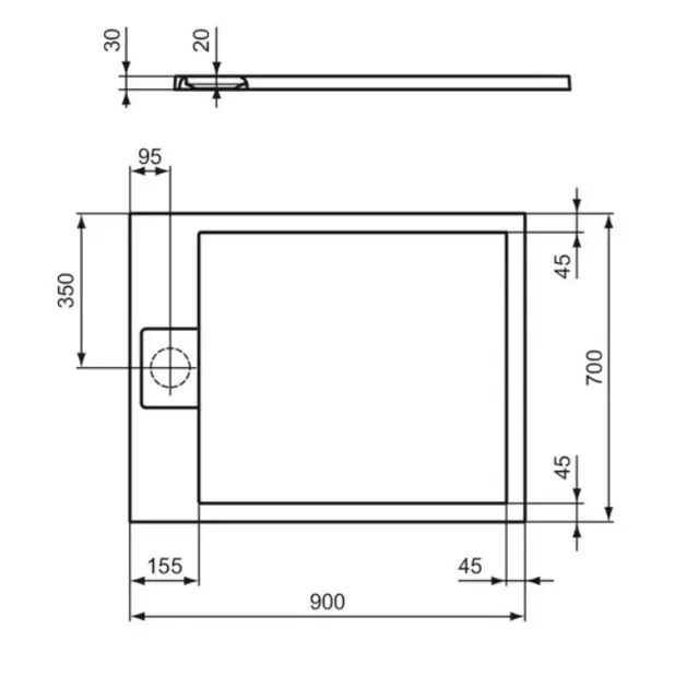 Ideal Standard - i.Life - Zuhanytálca betét - T5237FS – 2. kép