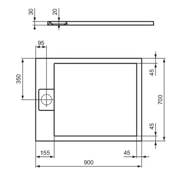 Ideal Standard - i.Life - Zuhanytálca betét - T5237FV – 2. kép