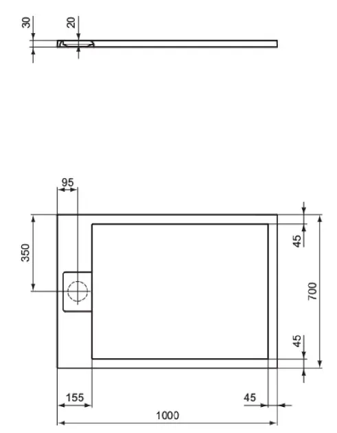 Ideal Standard - i.Life - Zuhanytálca betét - T5240FS – 2. kép