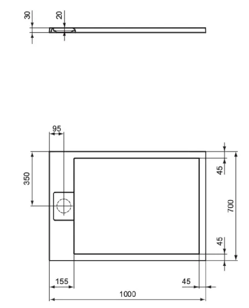 Ideal Standard - i.Life - Zuhanytálca betét - T5240FV – 2. kép