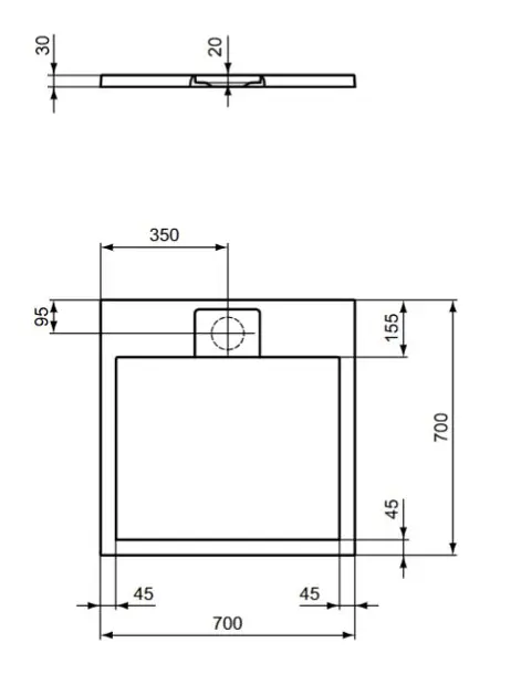 Ideal Standard - i.Life - Zuhanytálca betét - T5246FS – 2. kép