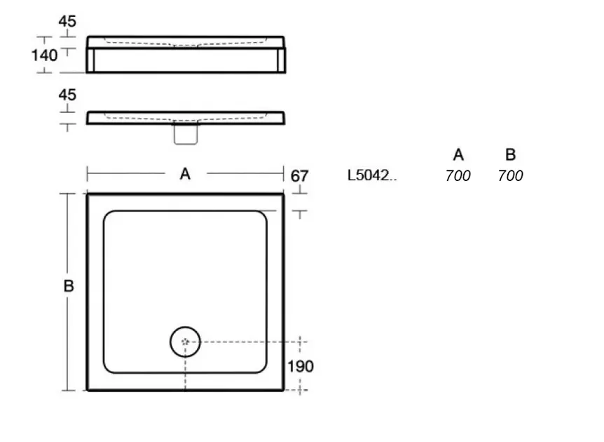 Ideal Standard - Simplicity Stone - Zuhanytálca betét - L504201 – 2. kép
