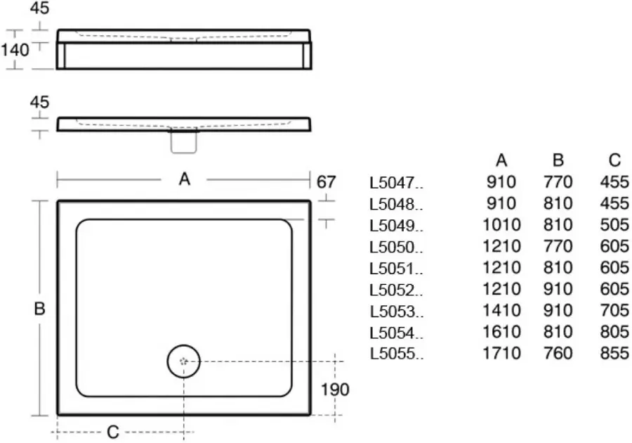 Ideal Standard - Simplicity Stone - Zuhanytálca betét - L504901 – 2. kép