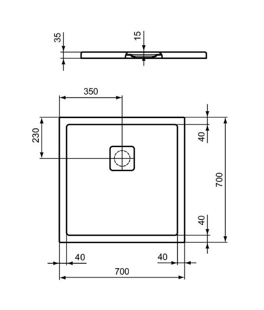 Ideal Standard - Ultra Flat Evo - Zuhanytálca betét - T5427FO – 2. kép