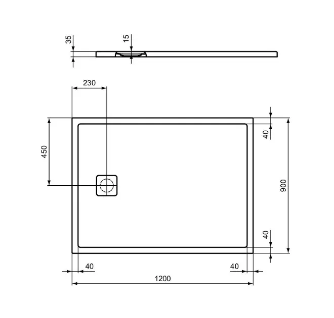 Ideal Standard - Ultra Flat Evo - Zuhanytálca betét - T5438FO – 2. kép