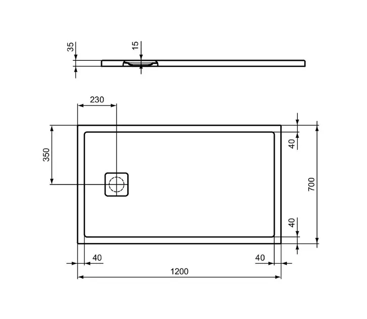 Ideal Standard - Ultra Flat Evo - Zuhanytálca betét - T5440FO – 2. kép