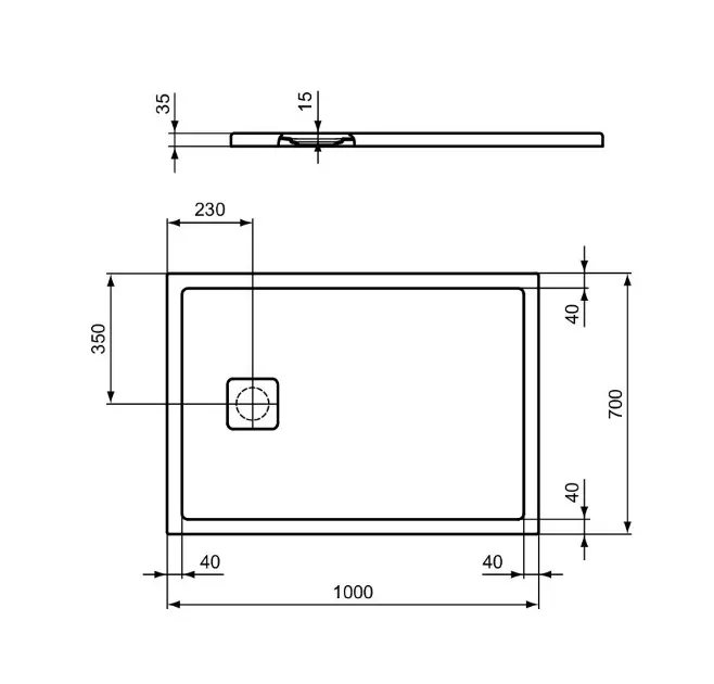 Ideal Standard - Ultra Flat Evo - Zuhanytálca betét - T5443FO – 2. kép