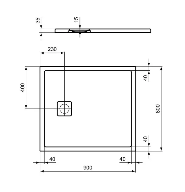 Ideal Standard - Ultra Flat Evo - Zuhanytálca betét - T5444FO – 2. kép