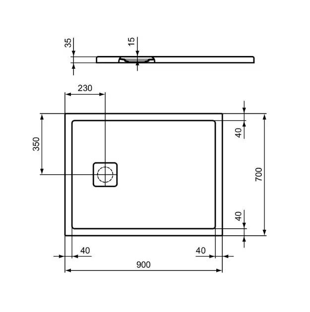 Ideal Standard - Ultra Flat Evo - Zuhanytálca betét - T5446FO – 2. kép