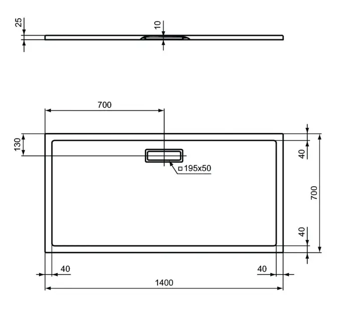 Ideal Standard - Ultra Flat New - Zuhanytálca betét - T4477V1 – 2. kép