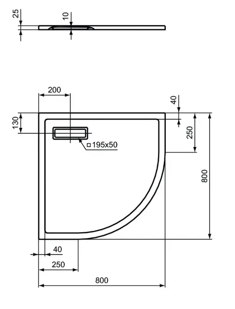 Ideal Standard - Ultra Flat New - Zuhanytálca betét - T4492V1 – 2. kép