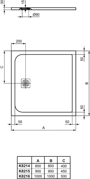 Ideal Standard - Ultra Flat S - Zuhanytálca betét - K8214FS – 2. kép